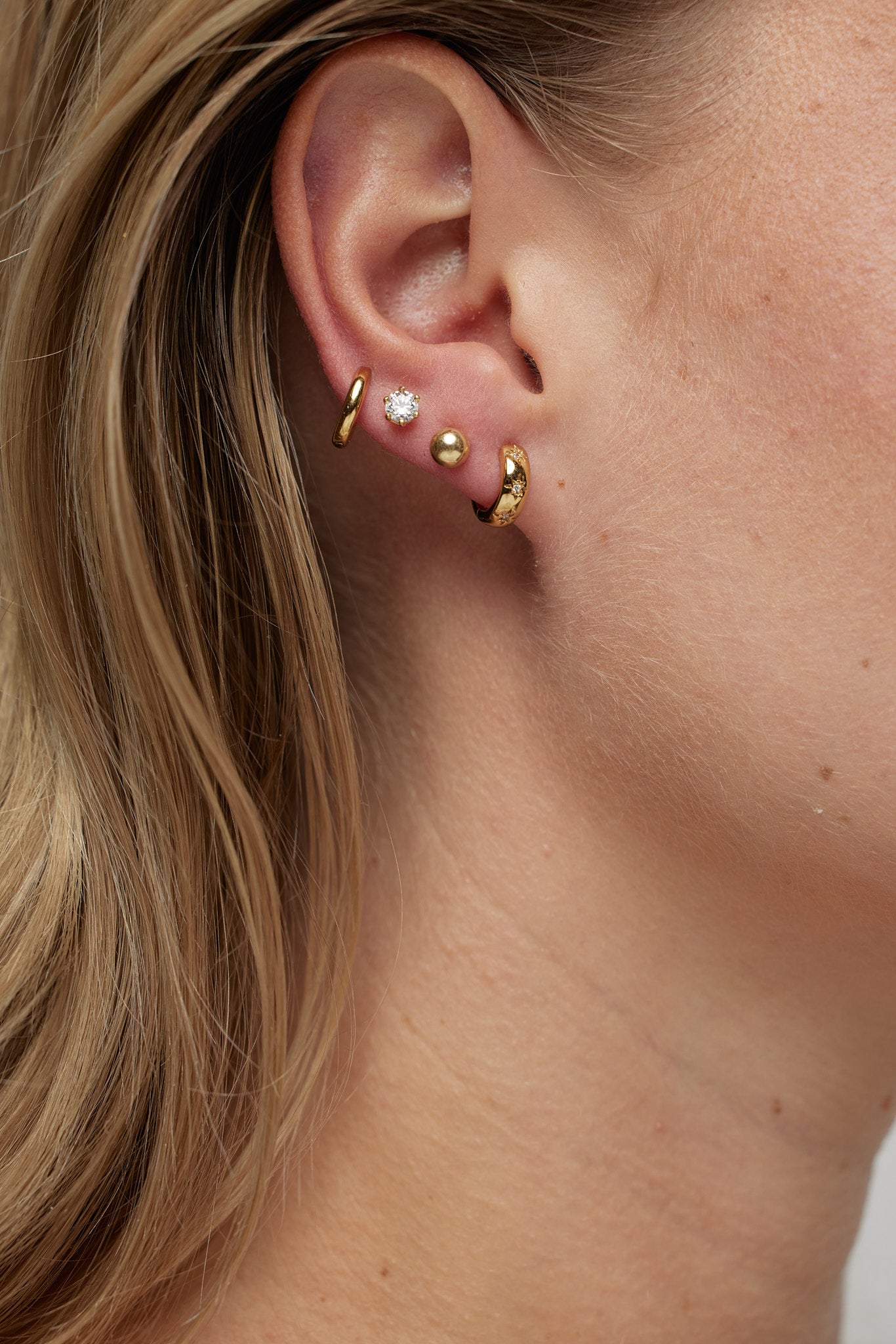Midnight Huggie Hoops