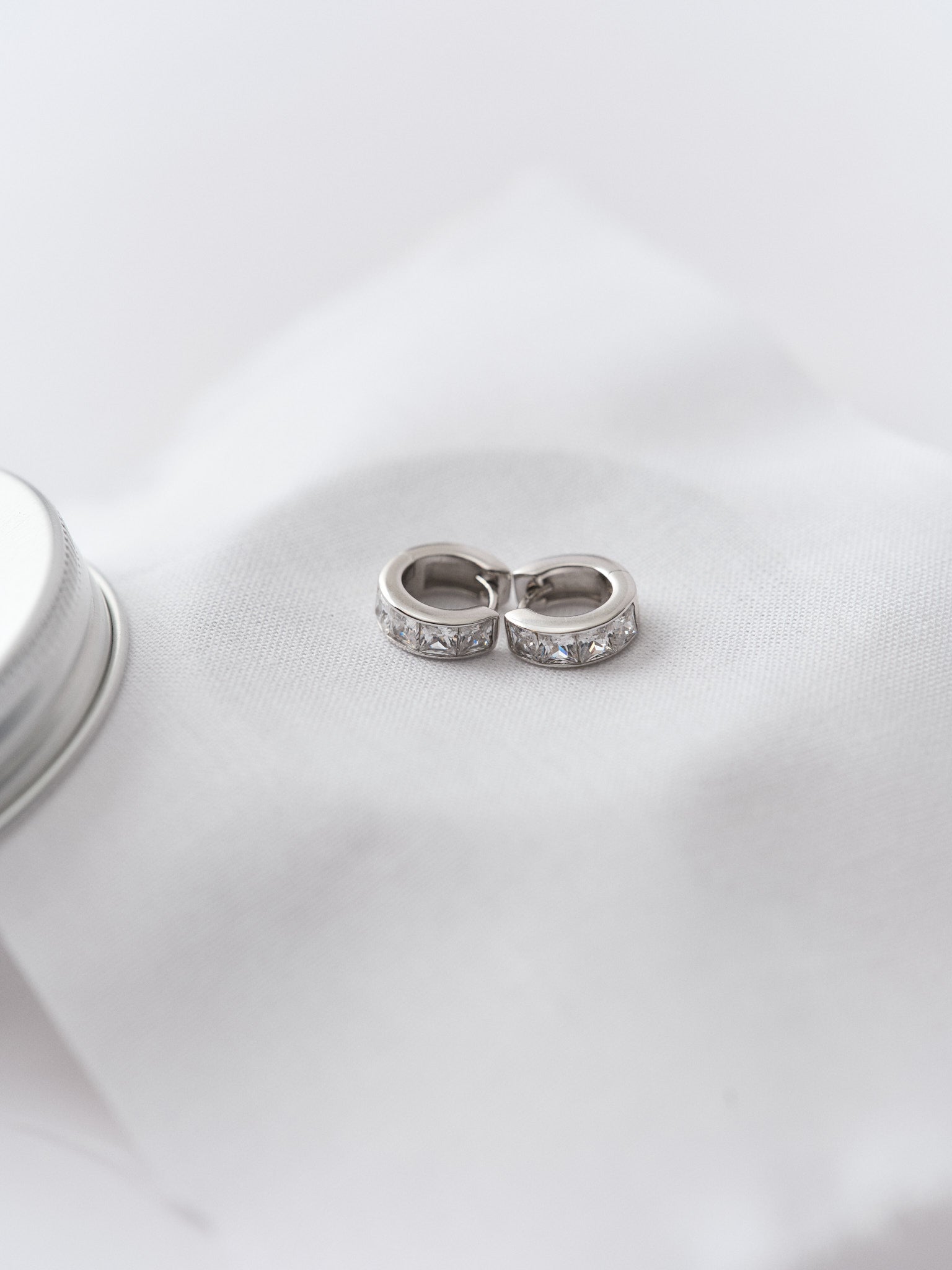 Diamond huggie hoops